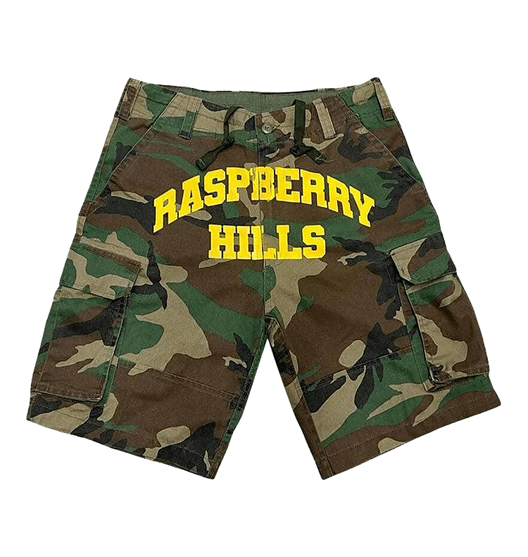 GV Gallery Raspberry Hills camo cargo shorts